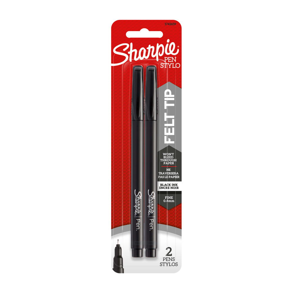 Sharpie® Fine-Point Pens, Fine Point, 0.4 mm, Black
