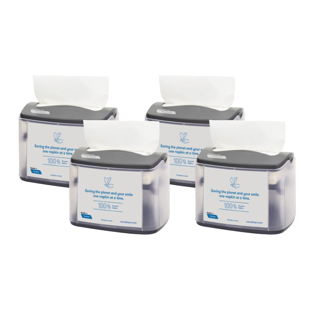 Cascades® PRO Tandem™ Tabletop Napkin Dispensers, Gray, Pack