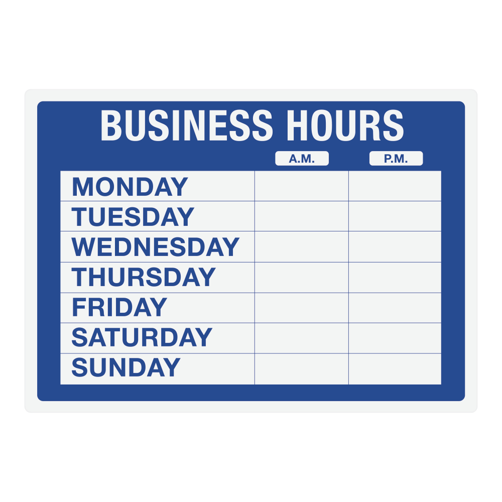 Cosco® Static Cling "Business Hours" Sign Kit, 10"