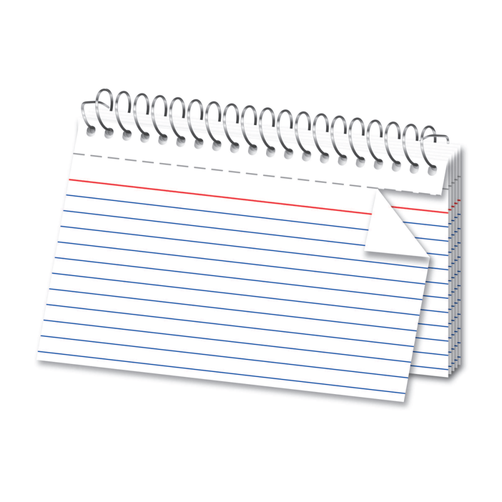 OfficeMax Spiral Ruled Index Cards, 4" x 6",