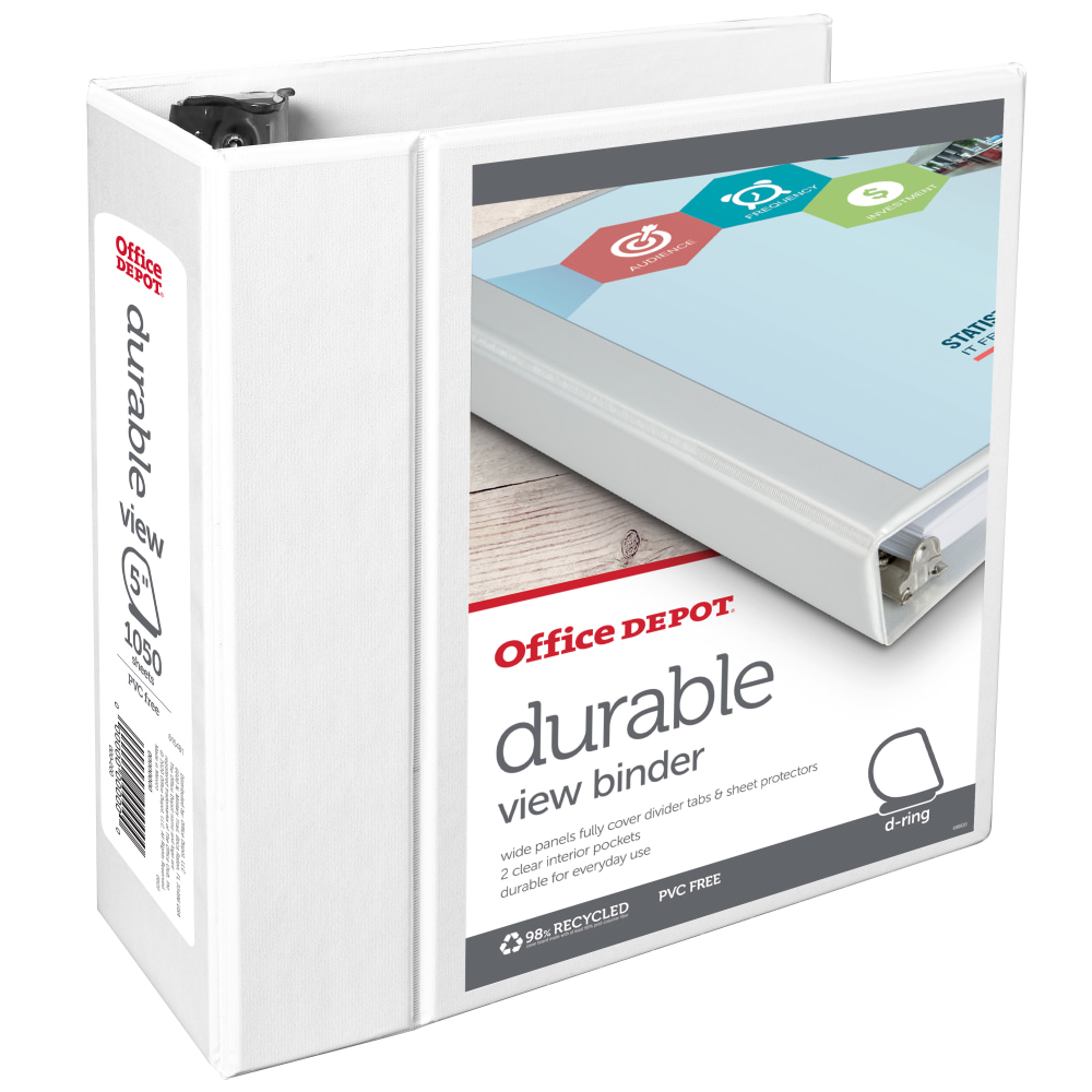 Office Depot® Brand Durable View 3-Ring Binder, 5"