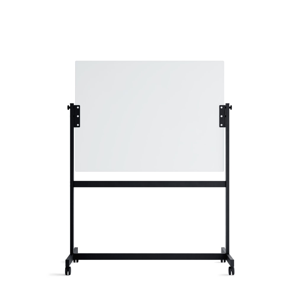 U Brands Magnetic Glass Dry-Erase Board Rolling Easel,