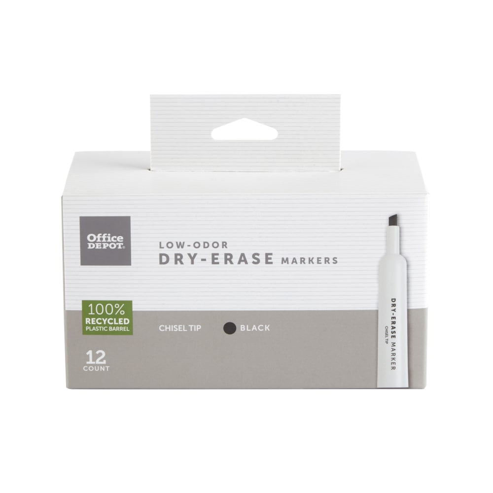 Office Depot® Brand Low-Odor Dry-Erase Markers, Chisel Point,
