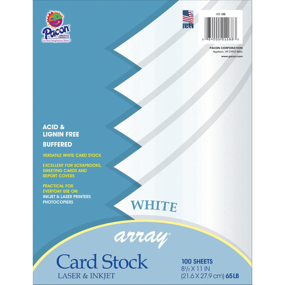 Pacon® Card Stock, White, Letter (8.5" x 11"),