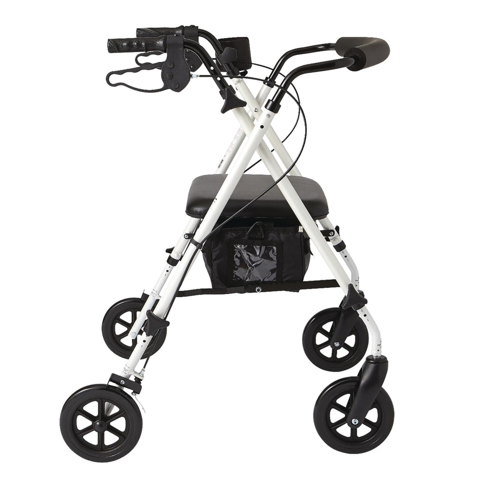 Medline Guardian Luxe Rollator, 7" Wheels, White