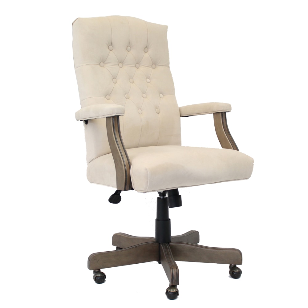 Boss Button-Tufted Ergonomic High-Back Chair, Champagne Velvet