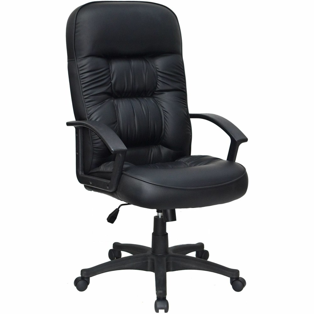 Lorell® Tufted Ergonomic Bonded Leather High-Back Executive