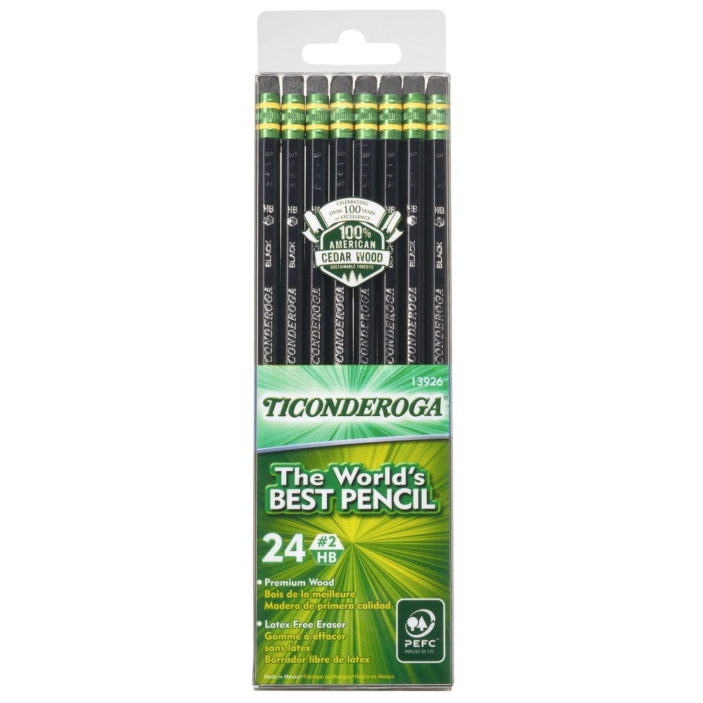 Ticonderoga® Pencil, #2 Lead, Soft, Pack of 24