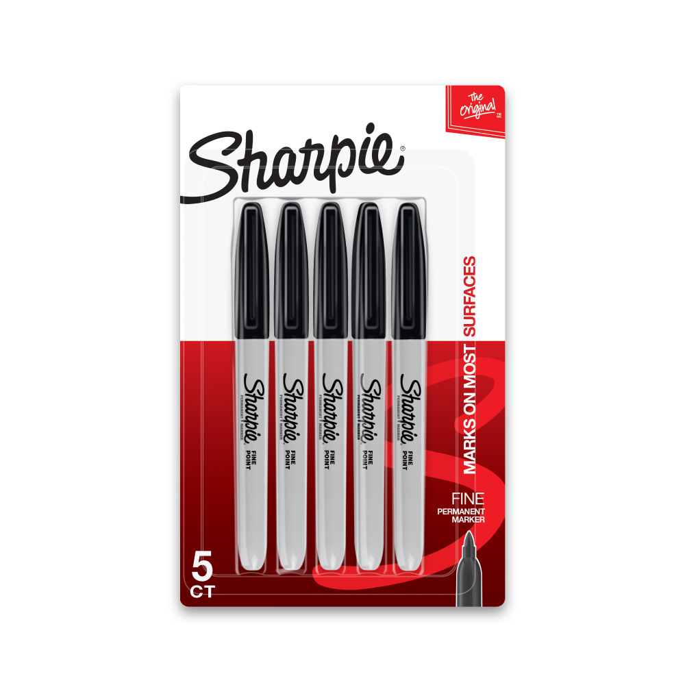 Sharpie® Fine Point Permanent Markers, Gray Barrel, Black