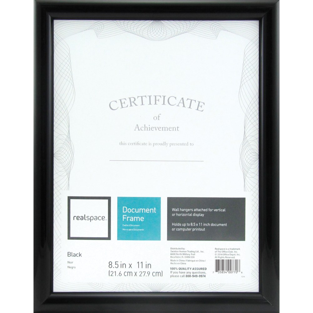 Realspace™ Photo/Document Frame, Plastic, 8-1/2" x 11",