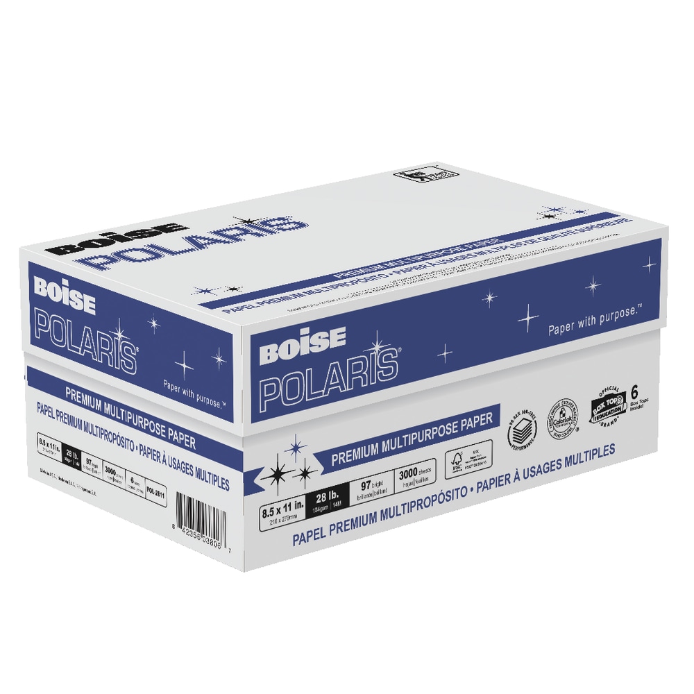 Boise, Polaris, Copy & Multipurpose Paper, White, Letter,