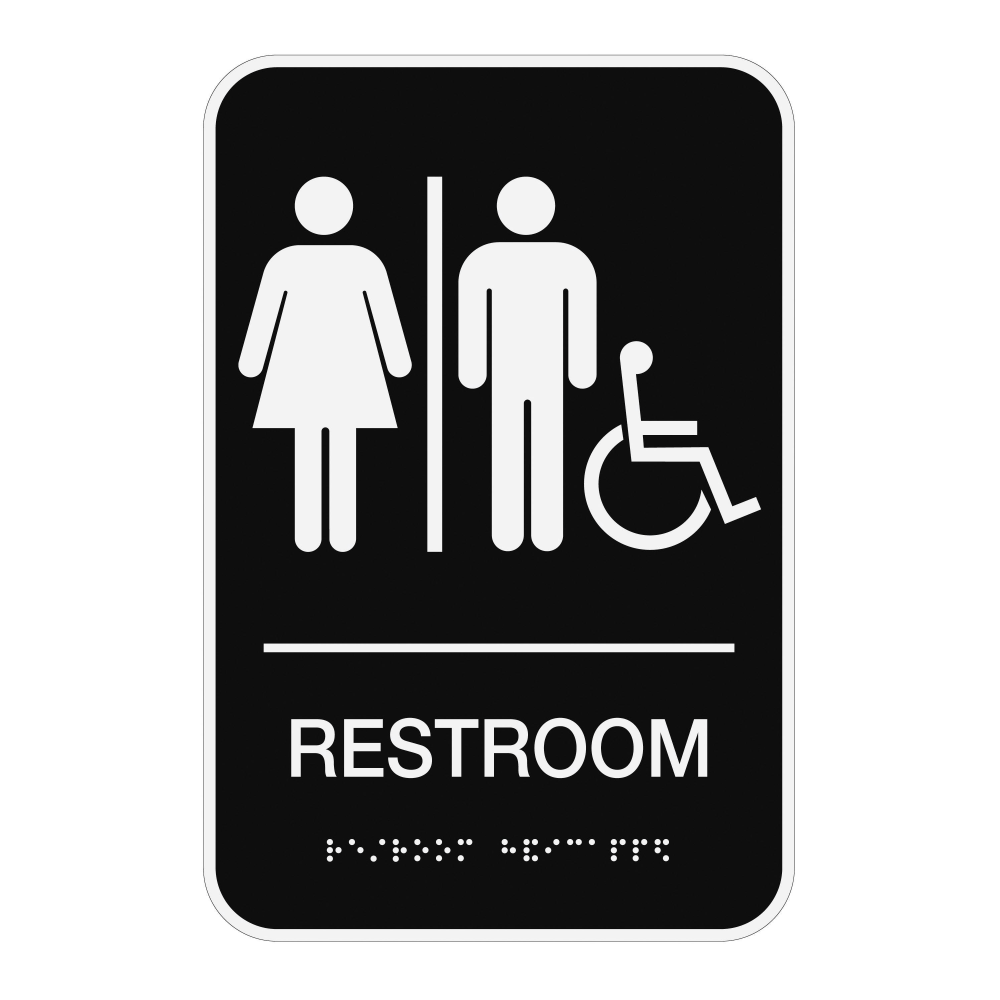Cosco® ADA Room Accessible Restroom Sign, 6" x