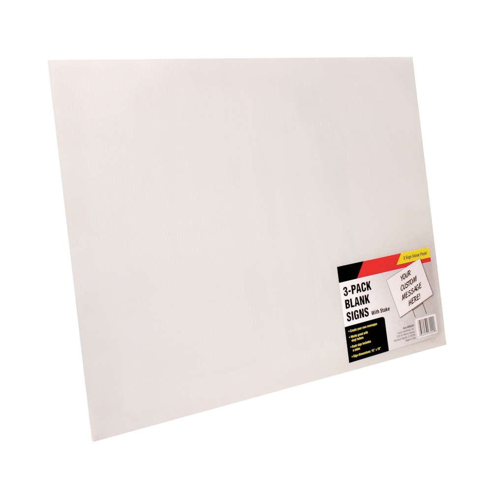 Cosco® Large White Blank Signs with Metal Stakes,