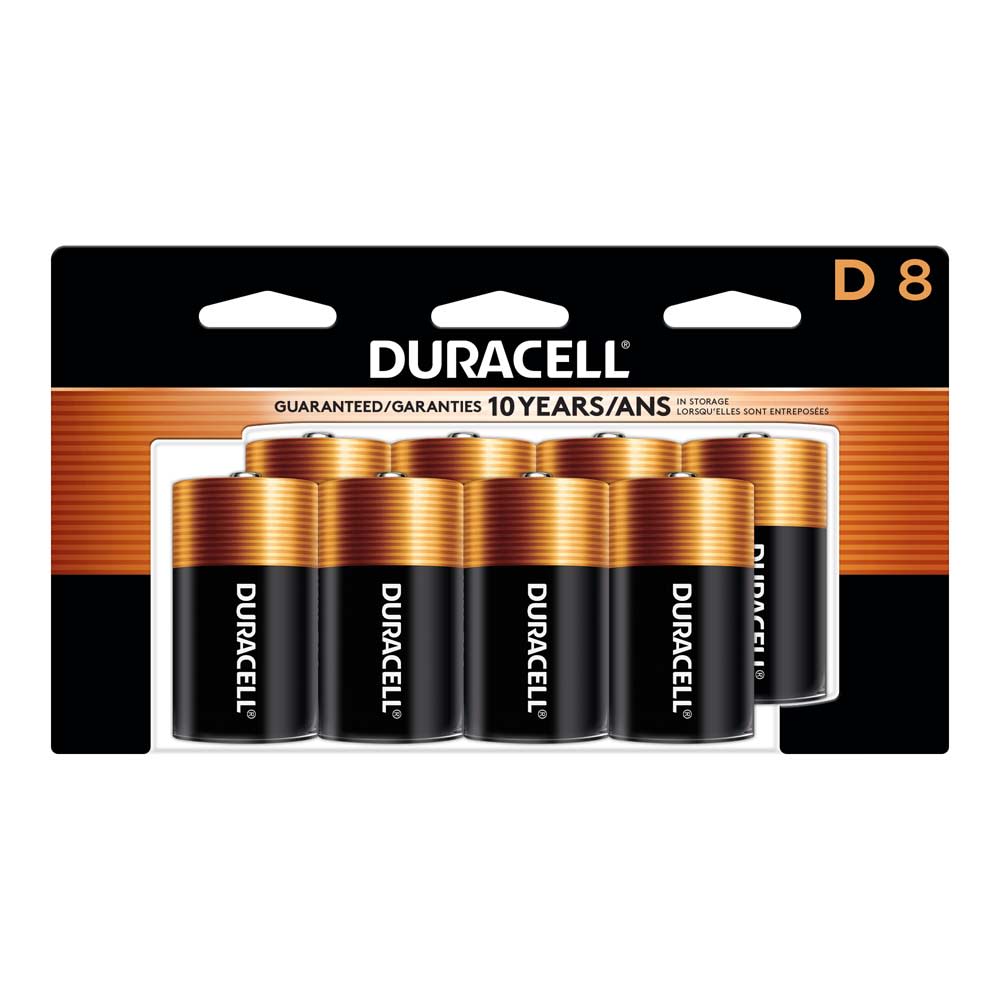 Duracell Coppertop D Alkaline Batteries, Pack Of 8,