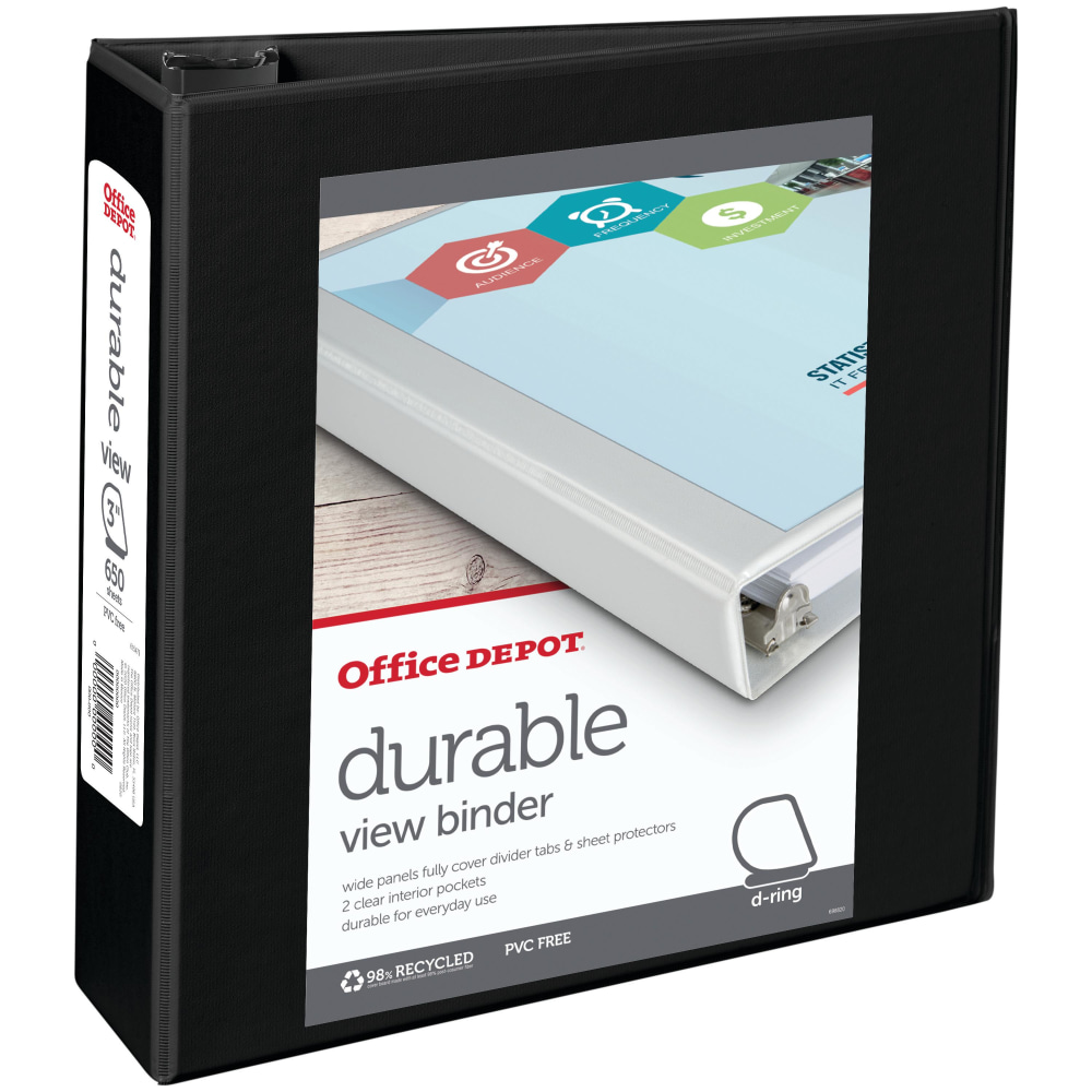 Office Depot® Brand Durable View 3-Ring Binder, 3"