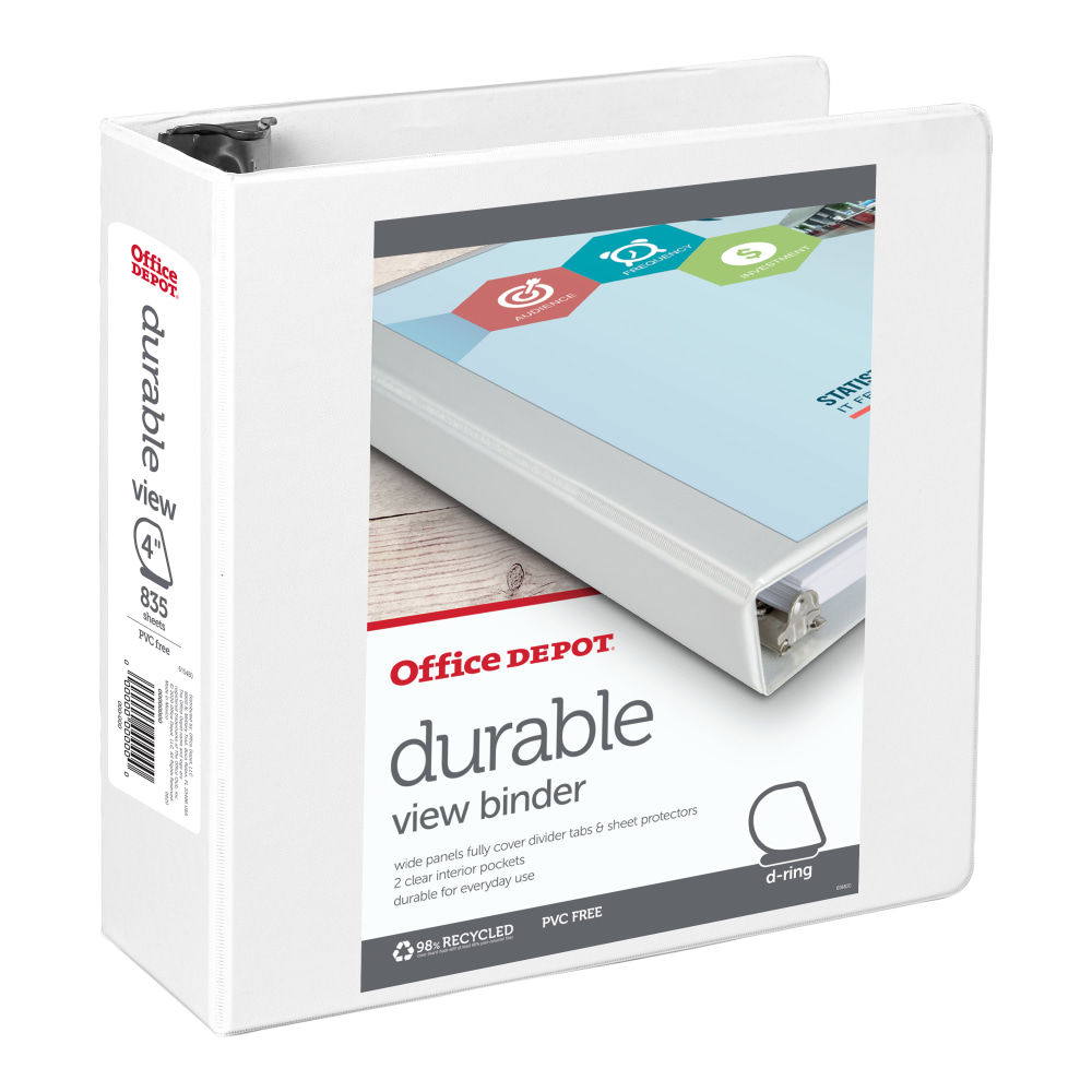 Office Depot® Brand Durable View 3-Ring Binder, 4"