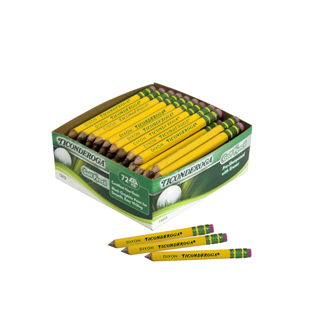Ticonderoga® Golf Pencils With Erasers, Presharpened, #2 Lead,
