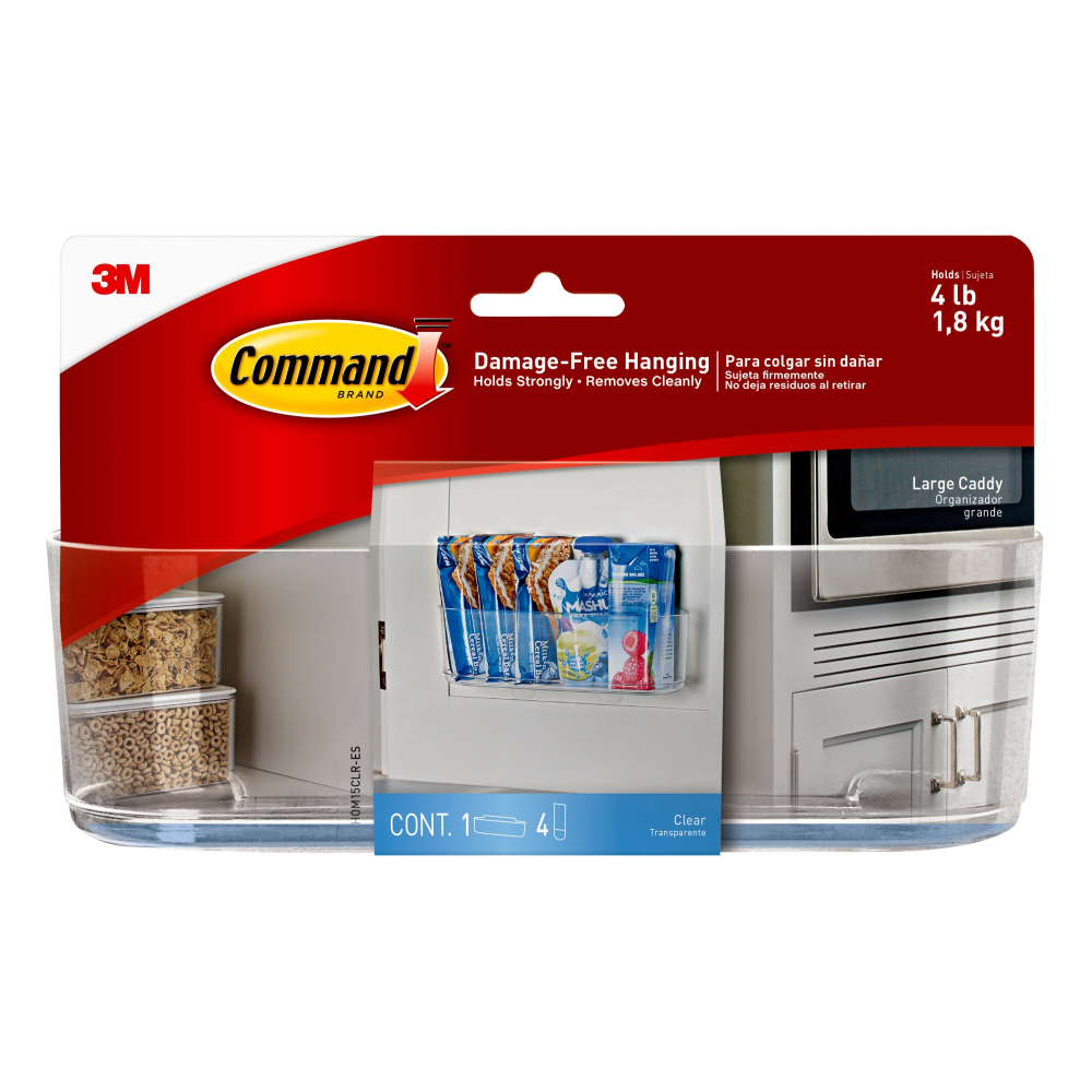 Command Clear Large Caddy with Clear Strips, Large,
