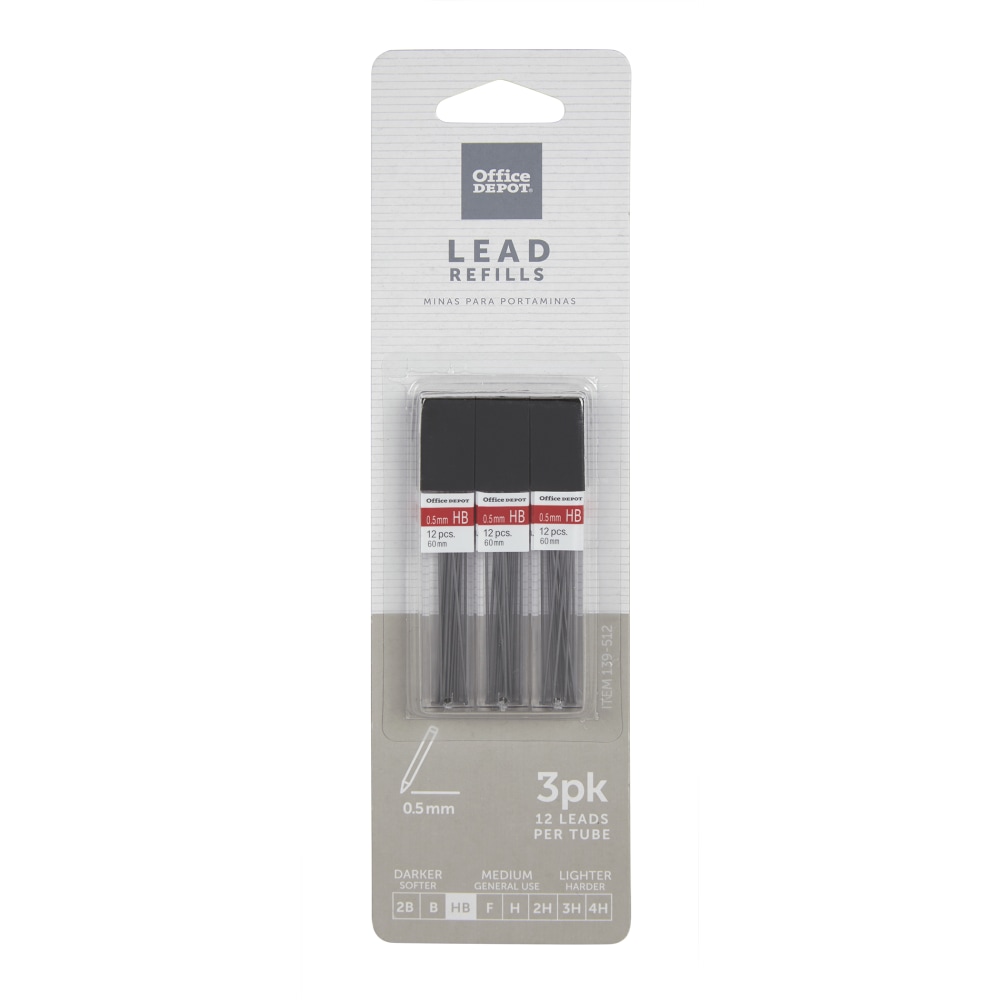 Office Depot® Brand Lead Refills, 0.5 mm, HB