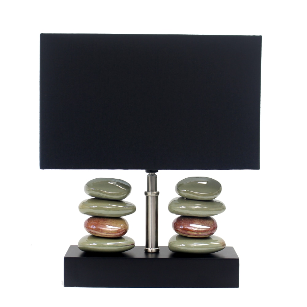 Elegant Designs Rectangular Dual Stacked Stone Ceramic Table