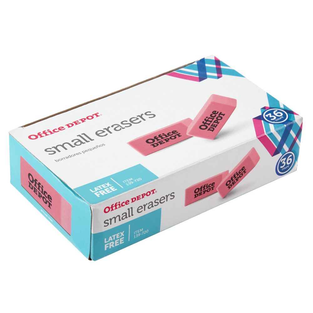 Office Depot® Brand Pink Bevel Erasers, Small, Box