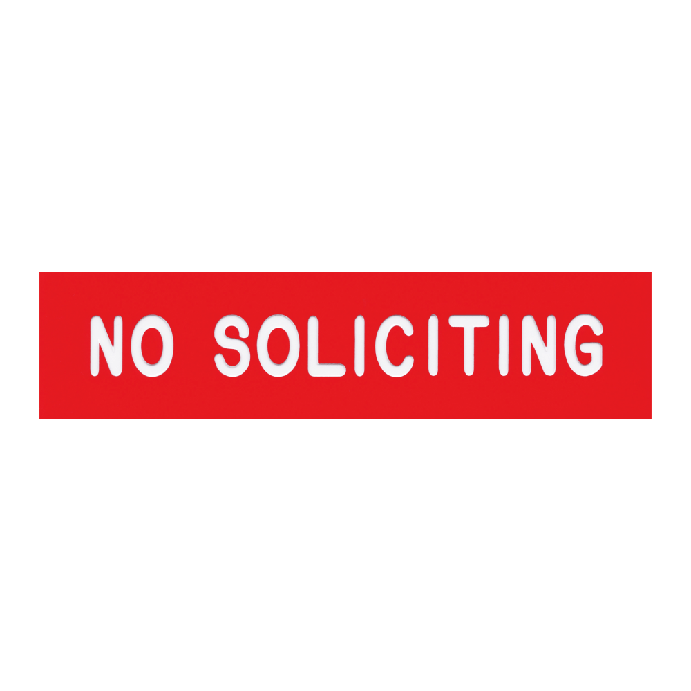 COSCO Office Sign, No Soliciting, 2" x 8",