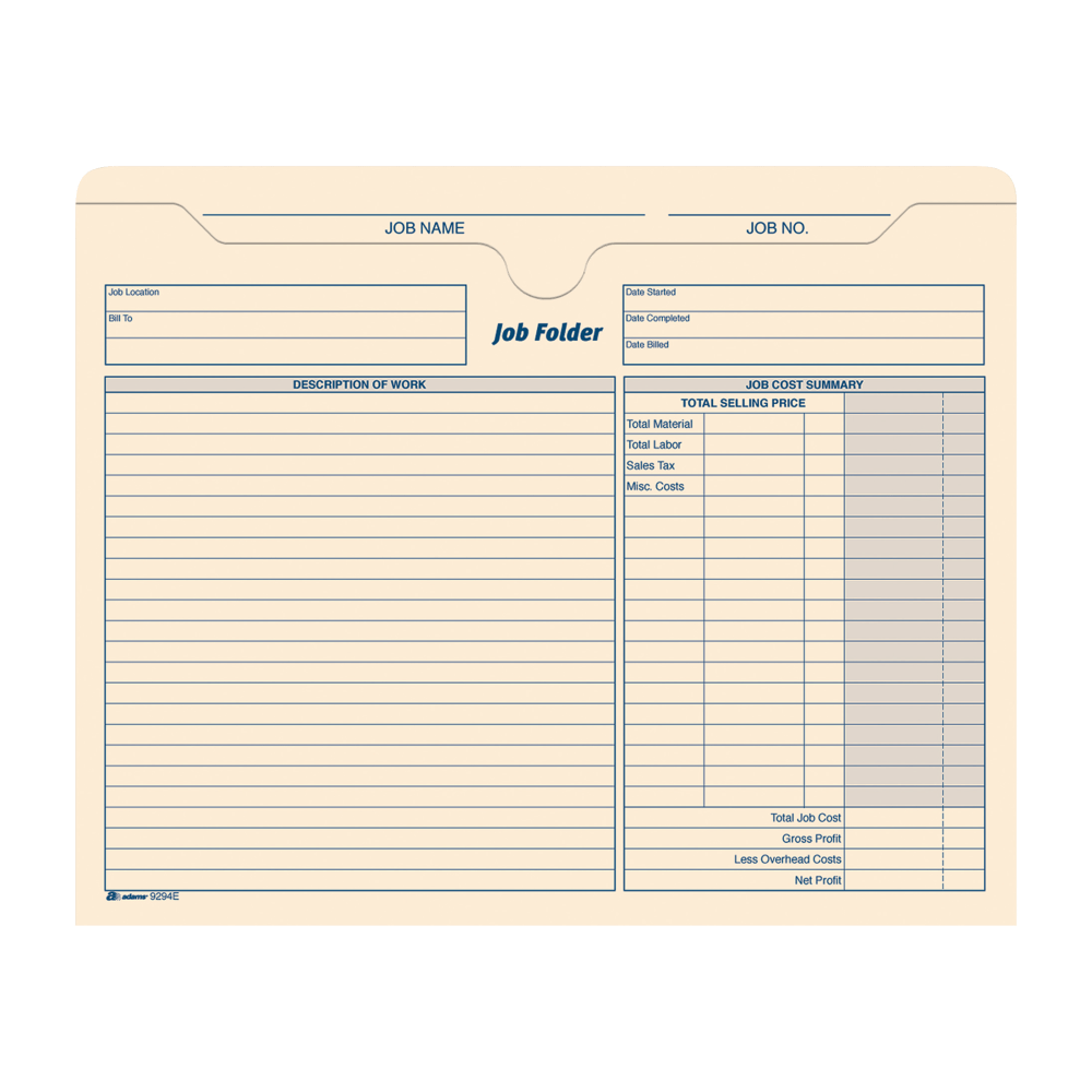 Adams® Job Folders, 2" Expansion, 11 3/4" x