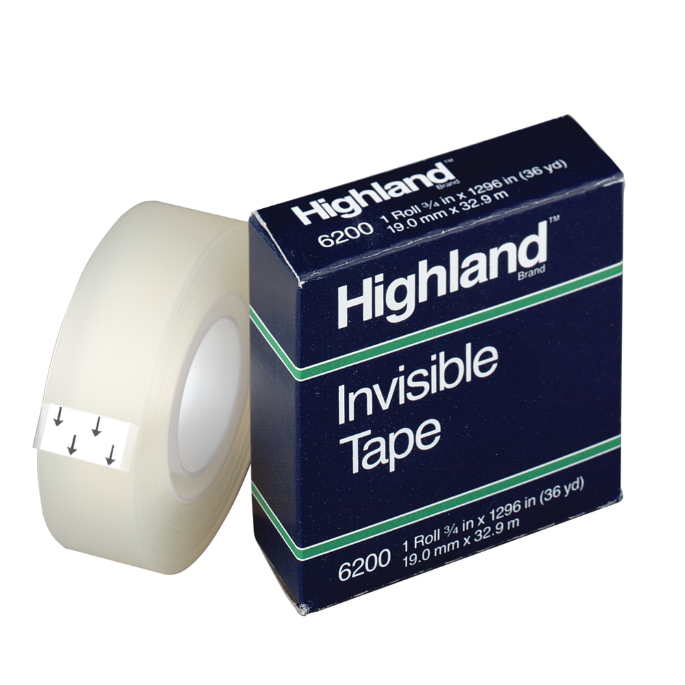 3M™ Highland™ 6200 Invisible Tape, 3/4" x 1,296,