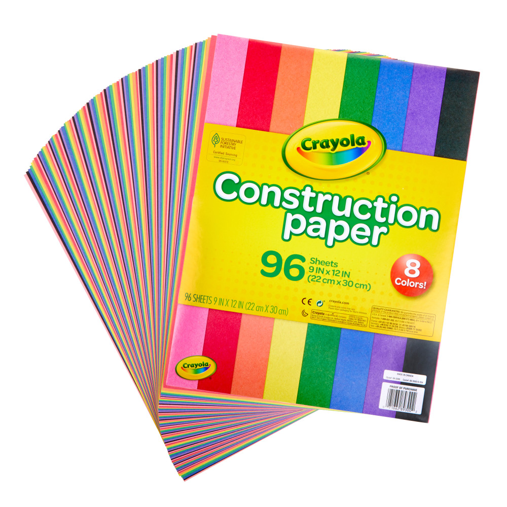 Crayola® Construction Paper, 9" x 12", Assorted Colors,