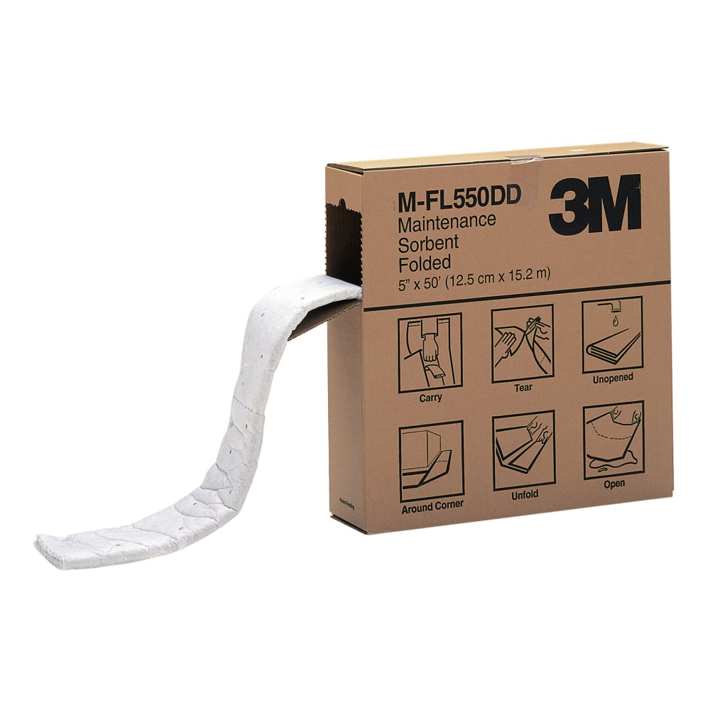 3M™ Maintenance Sorbent Folded Rolls, 5" x 600",