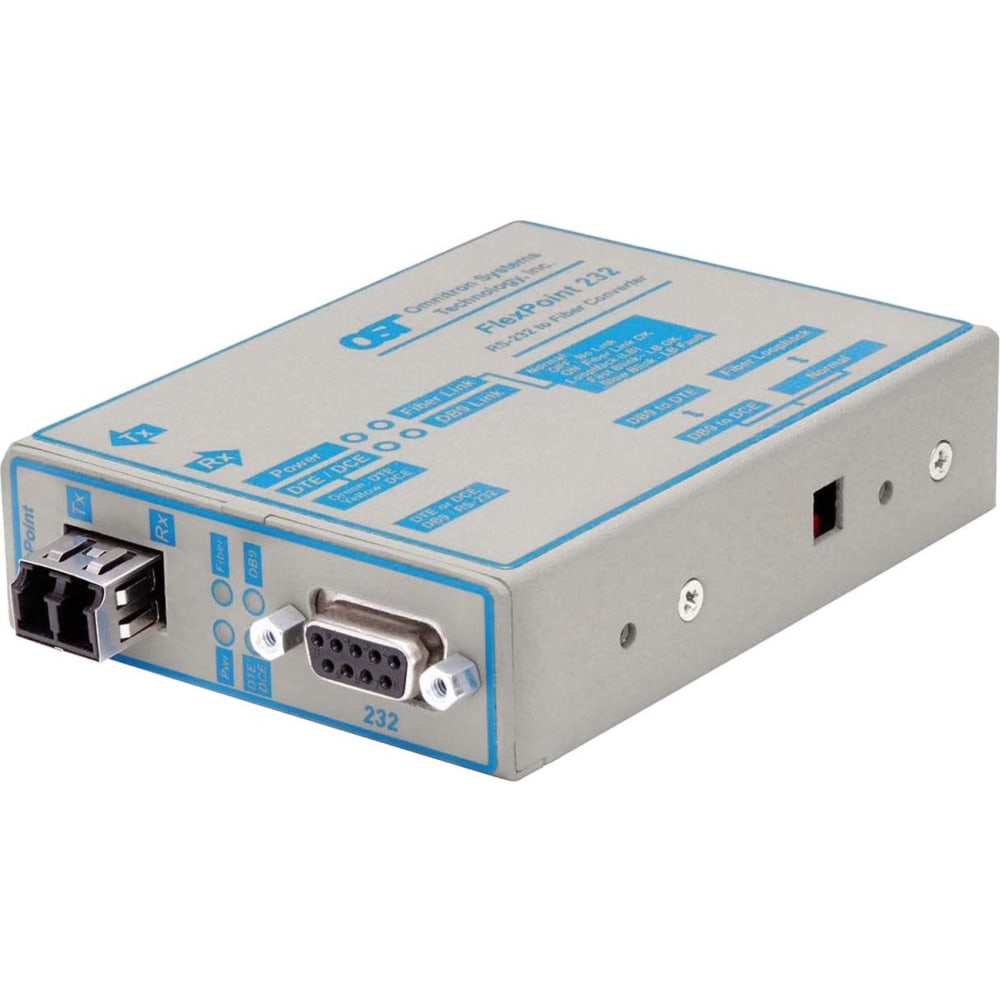 Omnitron FlexPoint RS-232 Serial Fiber Media Converter DB-9