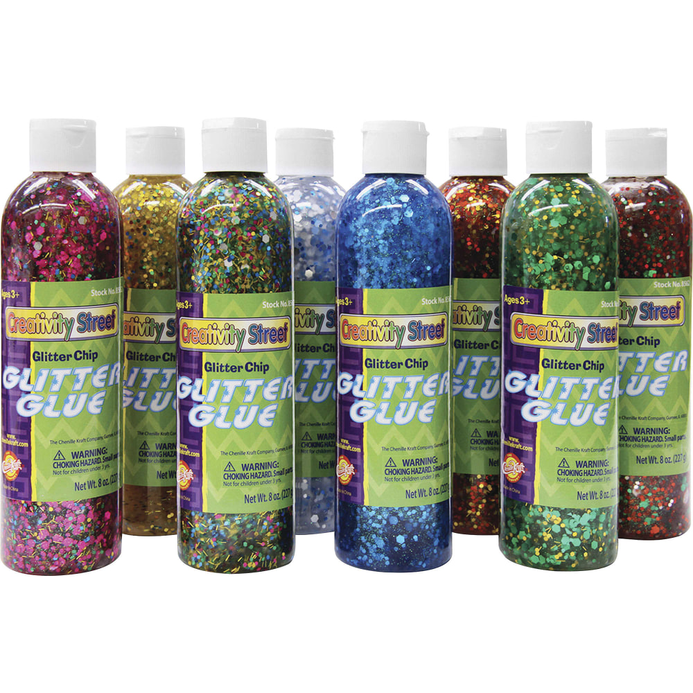 Creativity Street Glitter Chip Glue, 8 Oz, Assorted