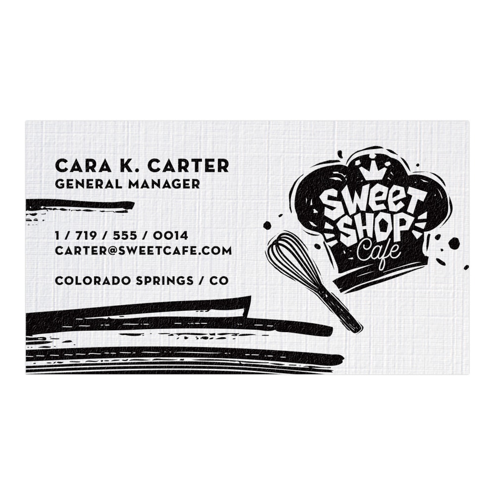 Custom 1-Color Raised Print Business Cards, 1-Side, 3-1/2"