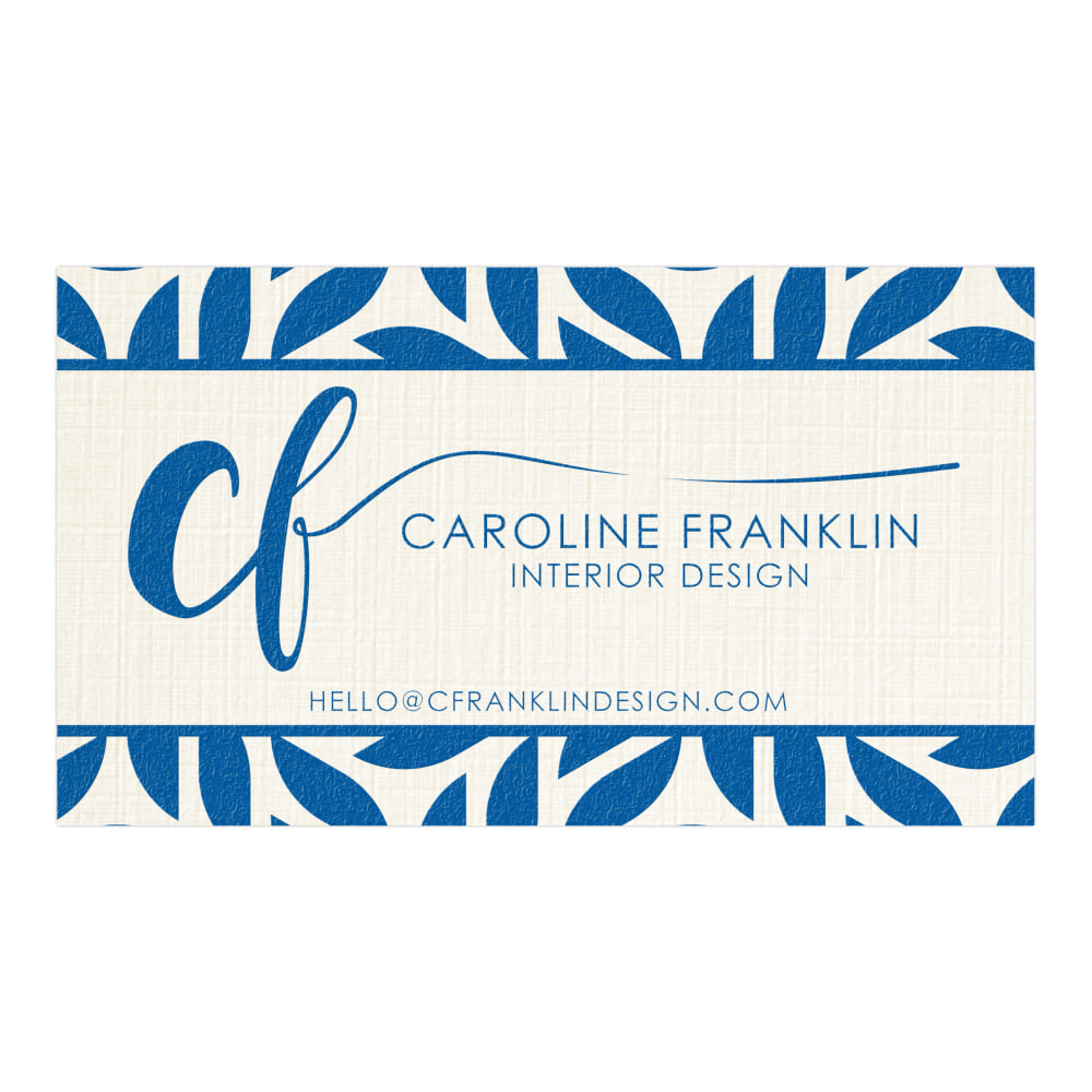 Custom 1-Color Raised Print Business Cards, 1-Side, 3-1/2"