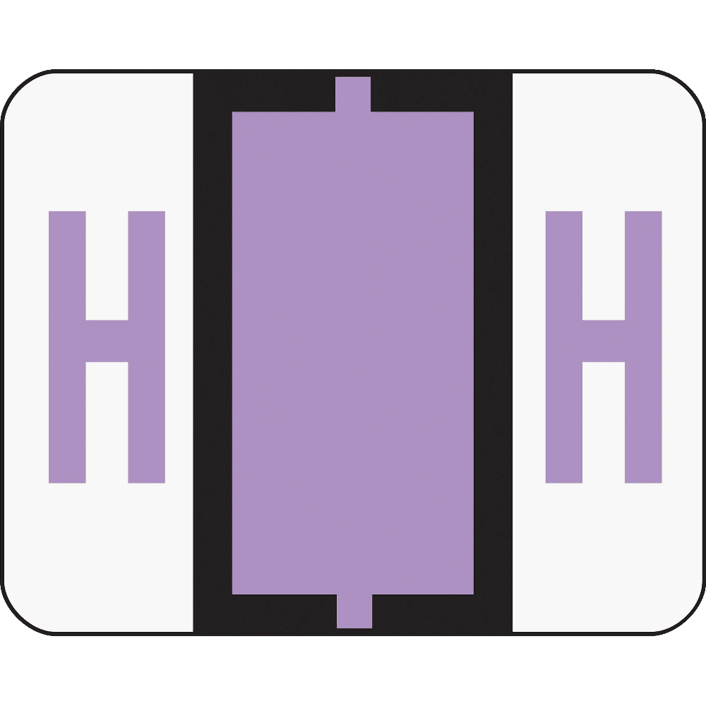 Smead® BCCR Bar-Style Permanent Alphabetical Labels, H, Lavender,