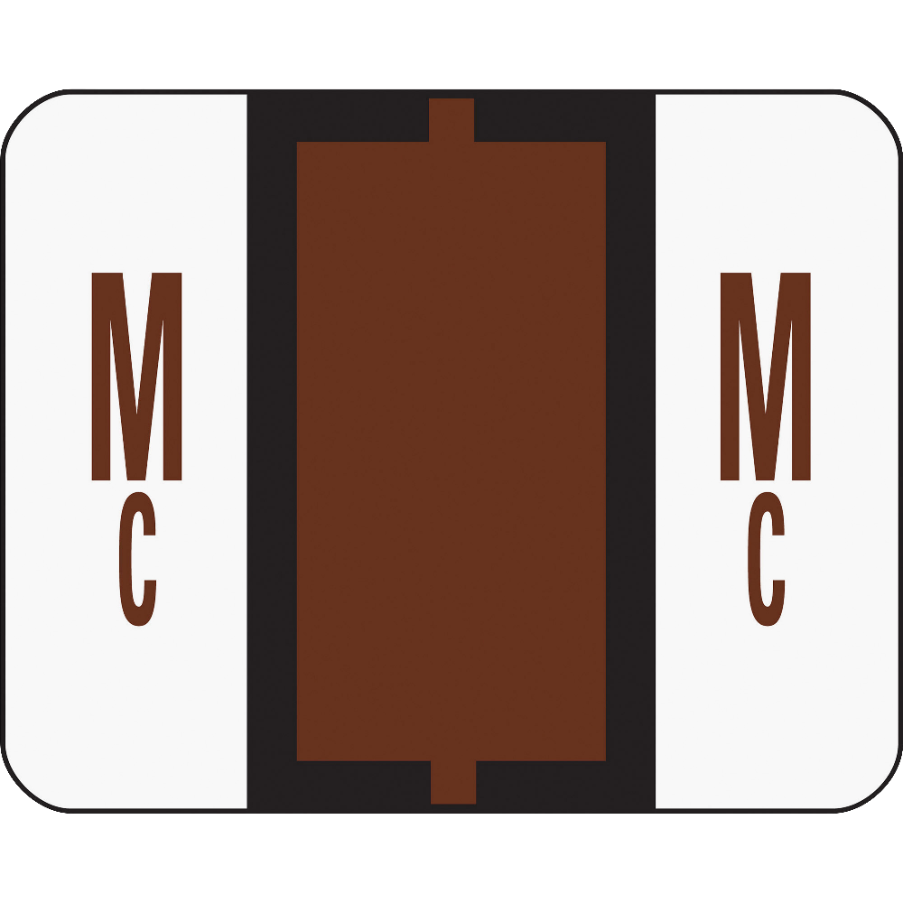 Smead® BCCR Bar-Style Permanent Alphabetical Labels, Mc, Brown,