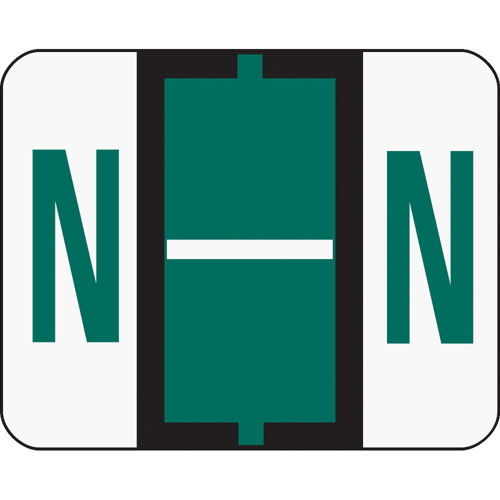 Smead® BCCR Bar-Style Permanent Alphabetical Labels, N, Dark