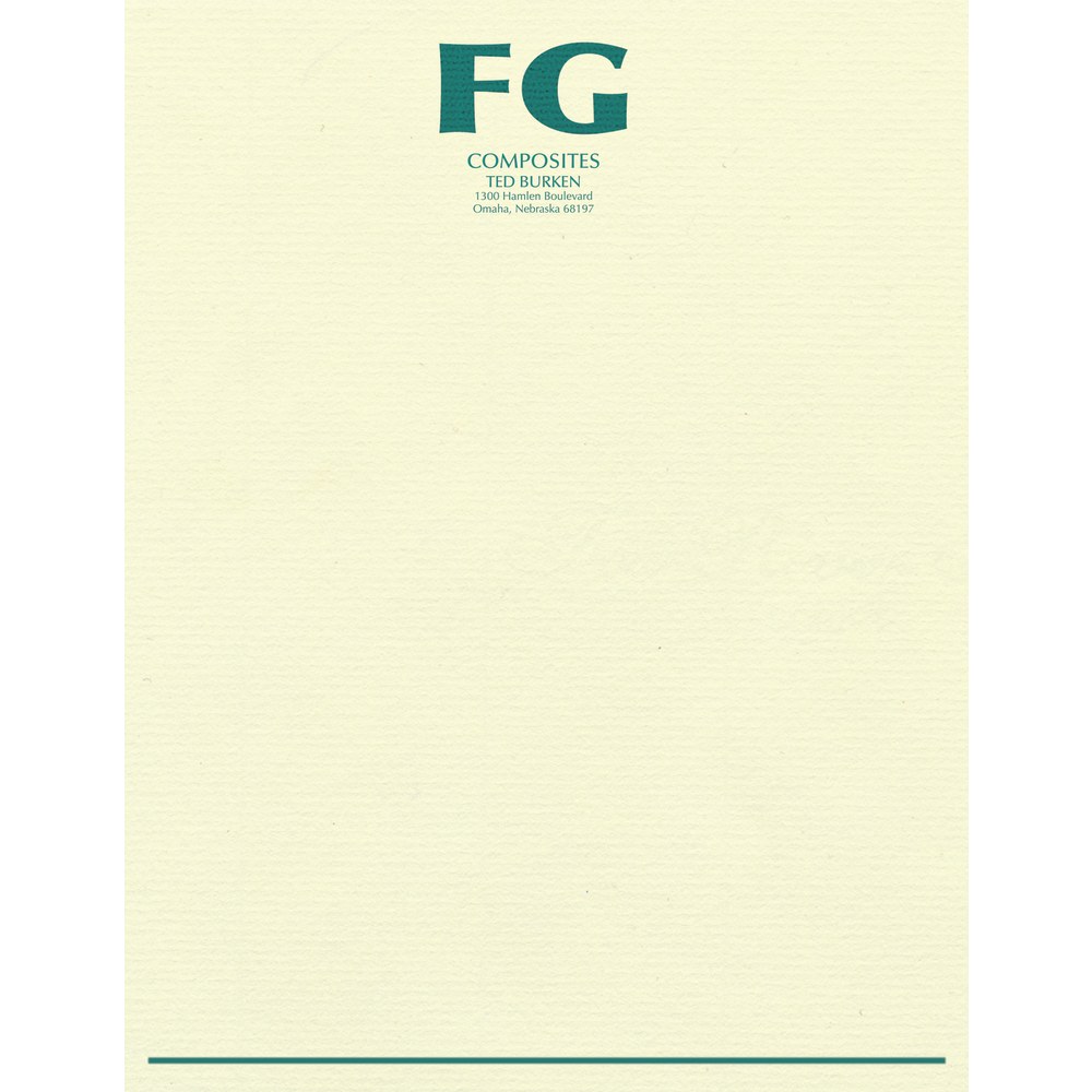 Custom 1-Color Raised Print Stationery Letterhead, 8 1/2"
