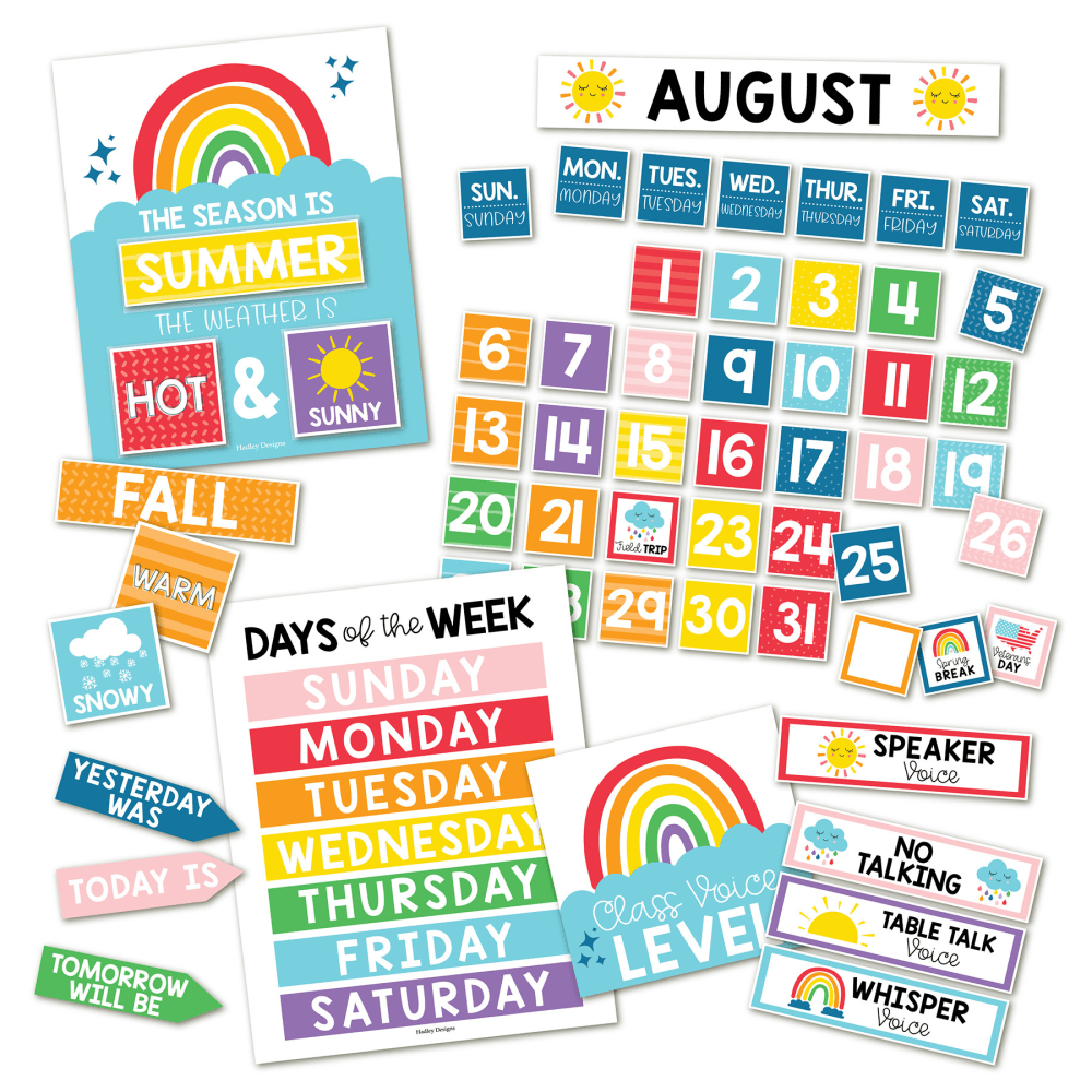 Hadley Designs Rainbow Circle Time Bulletin Board Calendar