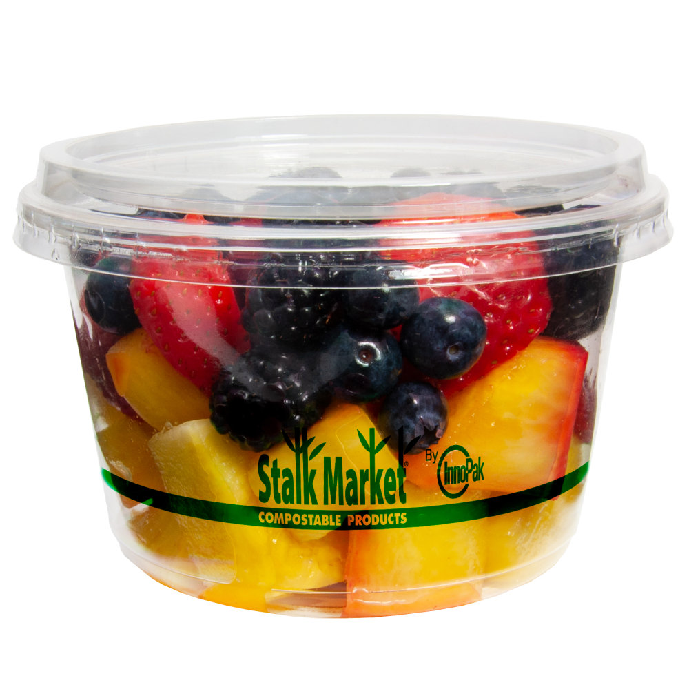 StalkMarket Compostable PLA Round Food Containers, 16 Oz,