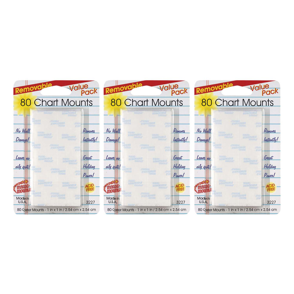 Magic-Mounts Removable Chart Tabs, 1" x 1", 80