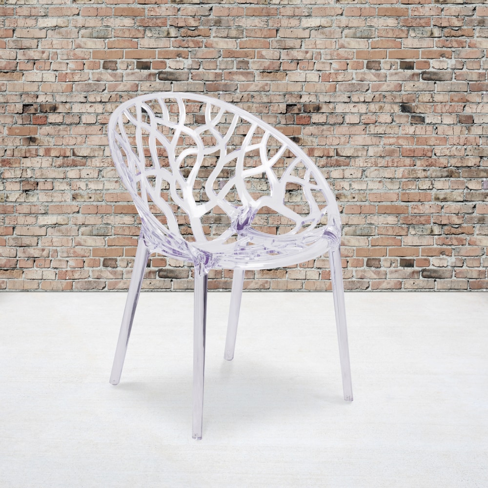 Flash Furniture Specter Series Transparent Oval-Shaped Stacking
