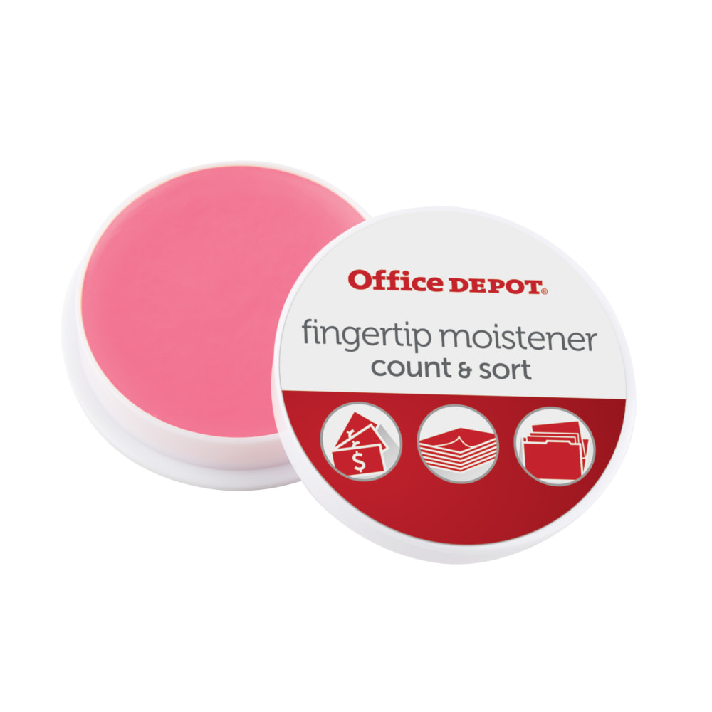 Office Depot® Brand Fingertip Moisteners, 10 Grams, Pink,