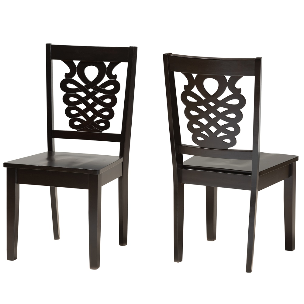 Baxton Studio Gervais Dining Chairs, Dark Brown, Set