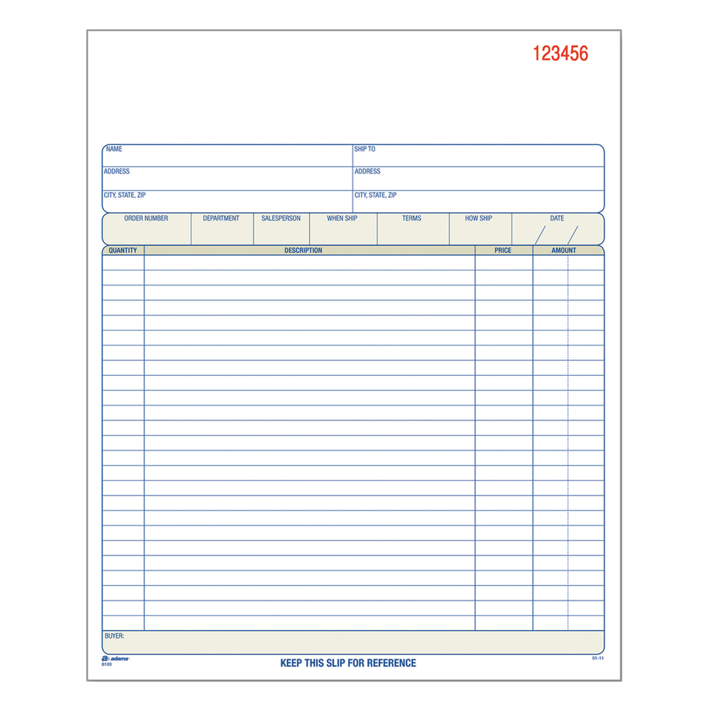 Adams® Carbonless Sales Order Book, 8 3/8" x