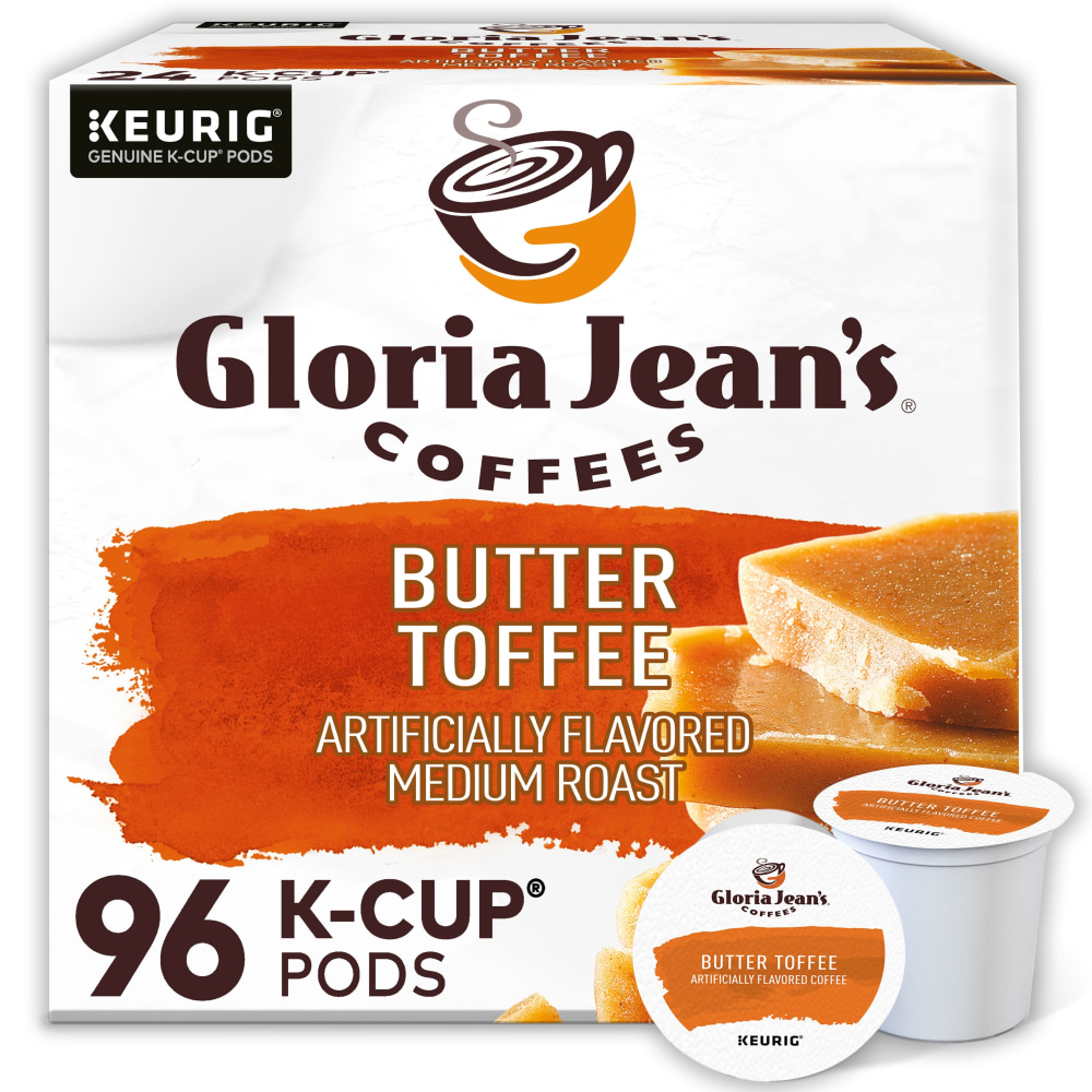 Gloria Jean&#x27;s Butter Toffee Keurig Single-Serve K-Cup Pods,