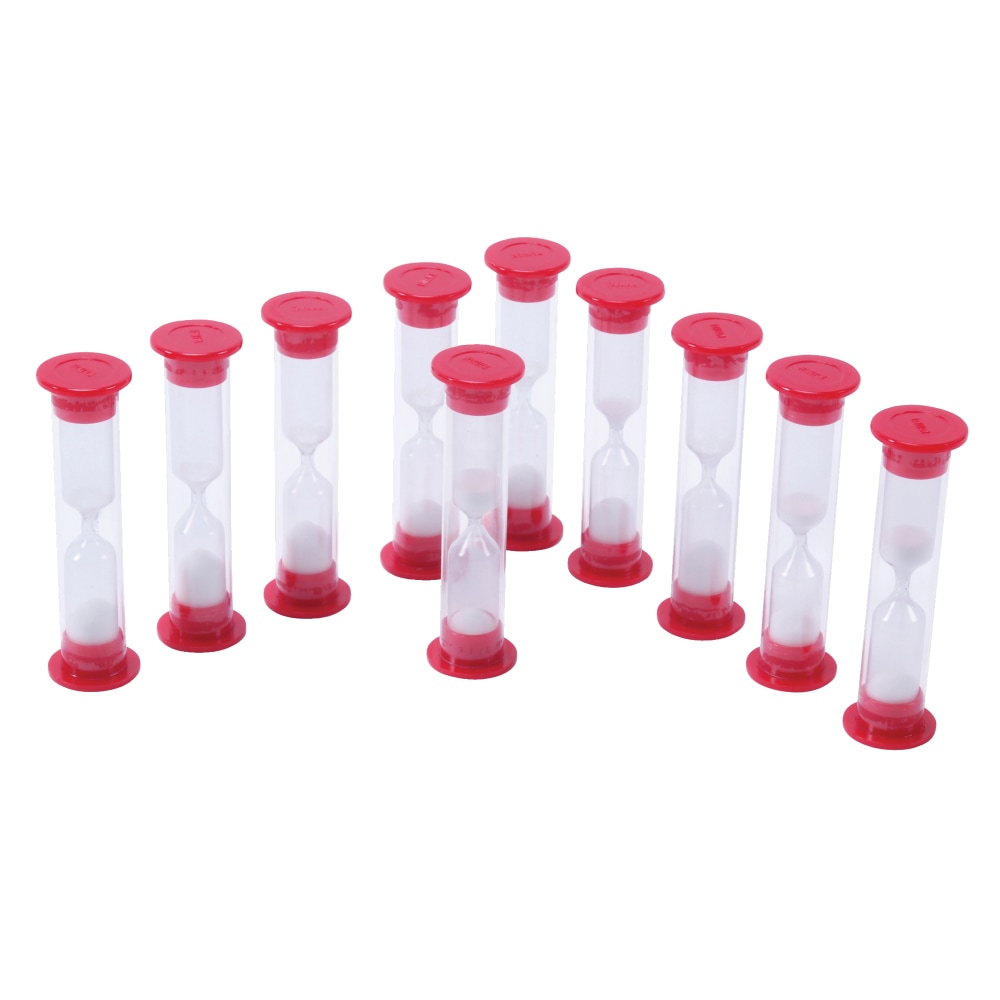 Learning Advantage™ 1-Minute Sand Timers, Red, Case Of