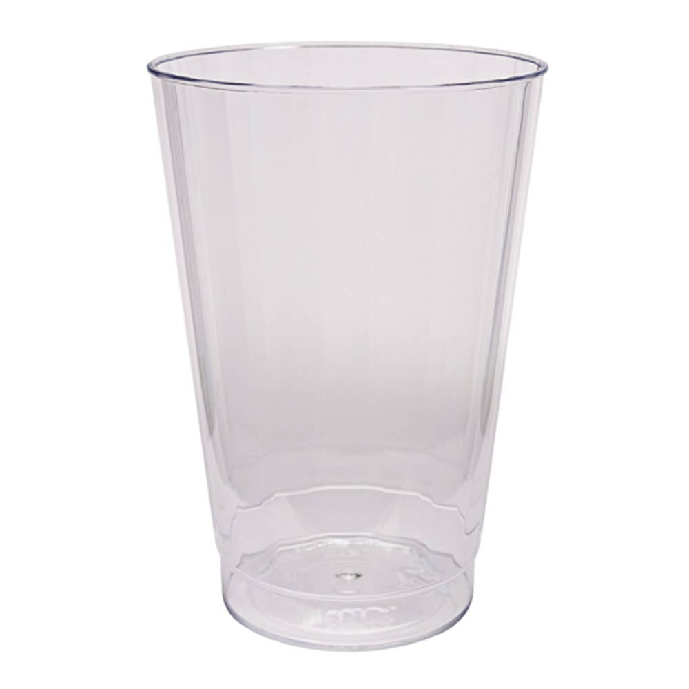 Classic Crystal Plastic Tumblers, 12-oz., Clear, Fluted, Tall,