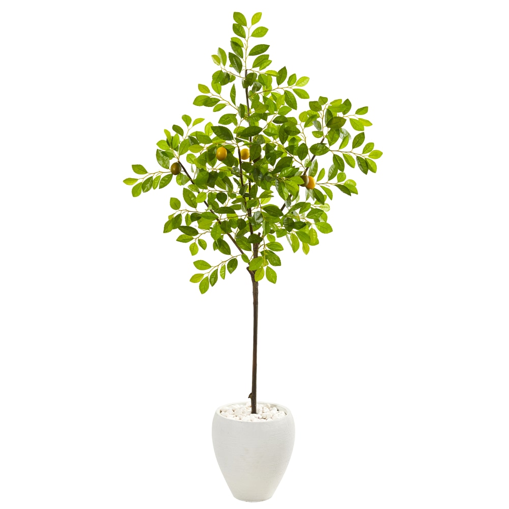 Nearly Natural Lemon 68”H Artificial Tree With Planter,