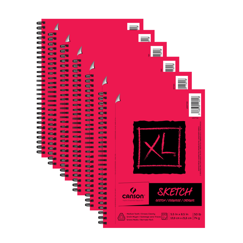 Canson XL Sketch Pads, 5-1/2" x 8-1/2", 50-lb,